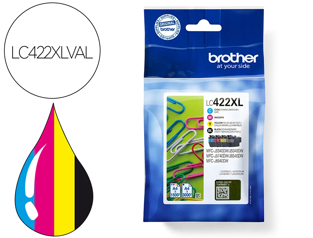 CARTOUCHE BROTHER JET D'ENCRE MFC-J5340DW, MFC-J5345DW,     MFC-J5740DW, MFC-J6540DW,     MFC-J6940DW 4 ENCRES
