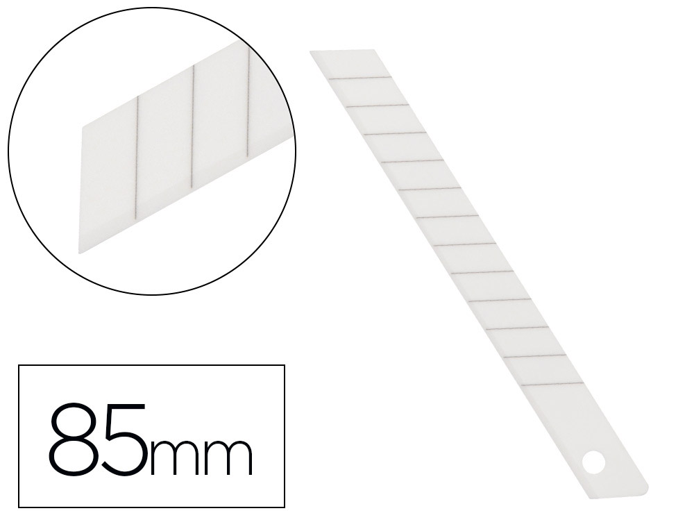 LAME RECHANGE Q-CONNECT CUTTER CERAMIQUE ETROITE 9MM  POUR CUTTER KF14388 BLISTER 6 UNITES