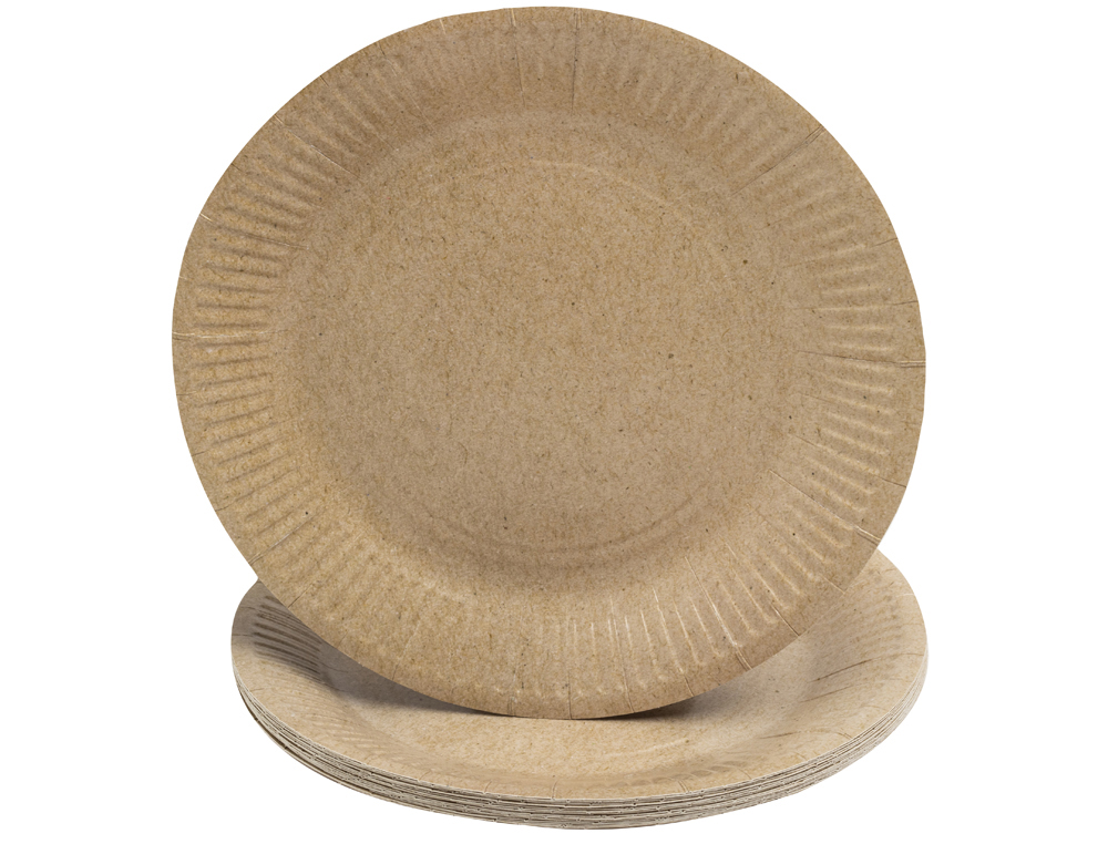 ASSIETTE EXACOMPTA CARTON ROND DIAM. 23CM COLORIS KRAFT PAQUET 20 UNITES