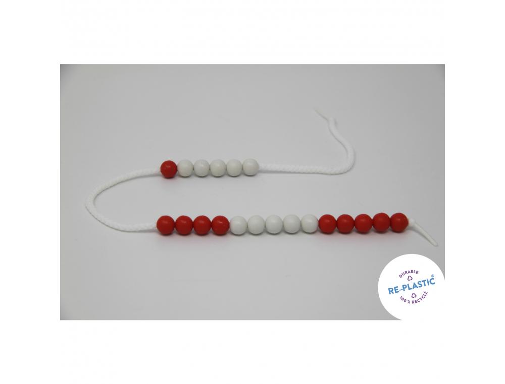 CHAINETTES DE CALCUL WISSNER DE 0 A 20 2 COULEURS 20       BOULES ROUGES ET BLANCHES