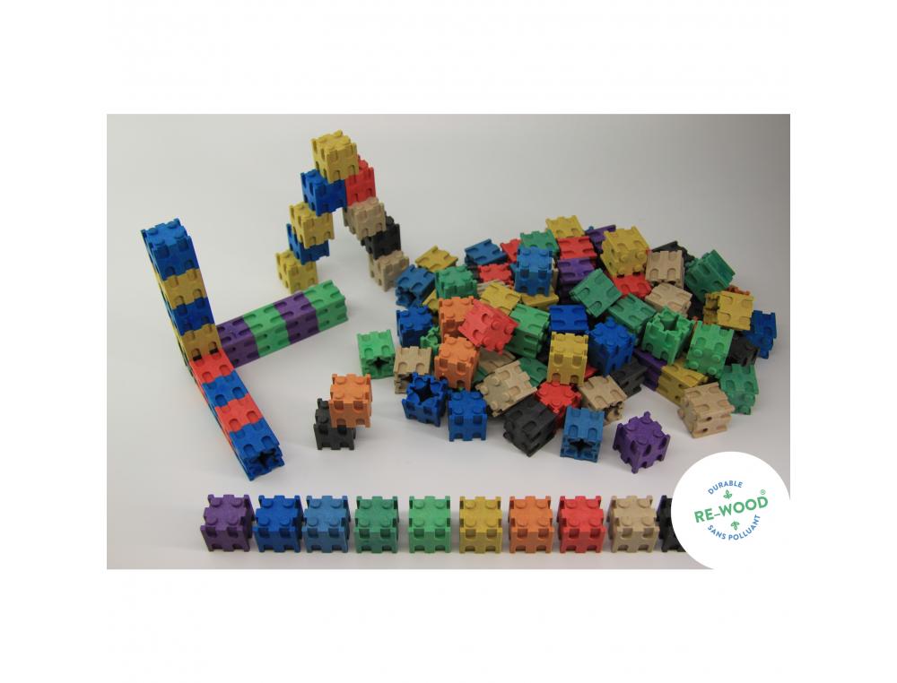 ATELIER CUBES WISSNER ENCASTRABLES 2X2X2 CM PETITS  EXERCICES DE COMPTAGE 100     CUBES 10 COLORIS ASSORTIS