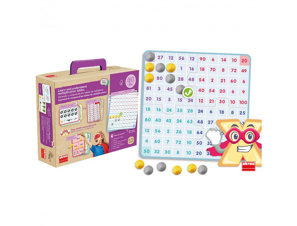 JEUX MATHEMATIQUES AKROS APPREND ET COMPREND LES       TABLES DE MULTIPLICATIONS     COMPOSE DE CARTES ET FICHES