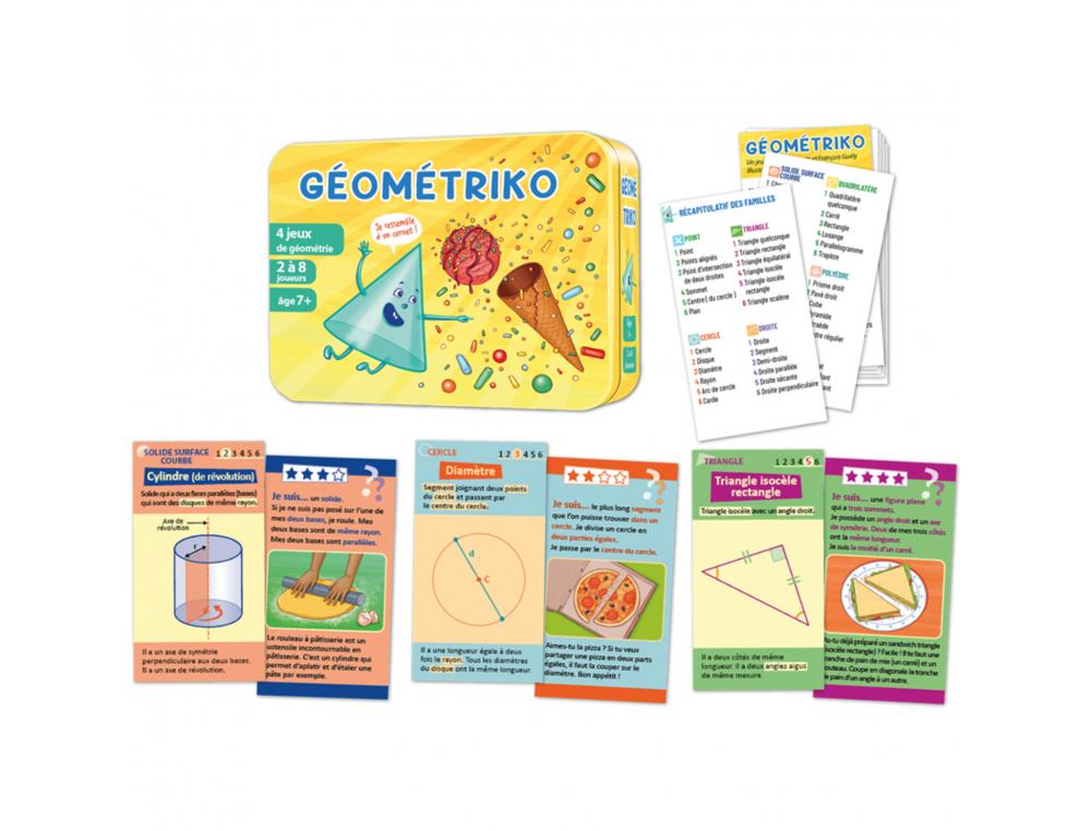 ATELIER DE GEOMETRIE ARITMA GEOMETRIKO 4 REGLES DU JEU 54 CARTES 1 FIGURE GEOMETRIQUE