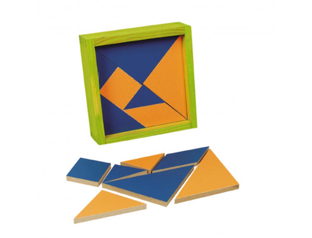 TANGRAMS JB BOIS TANGRAM EN BOIS 7 FORMES GEOMETRIQUES 4  X 7 PIECES