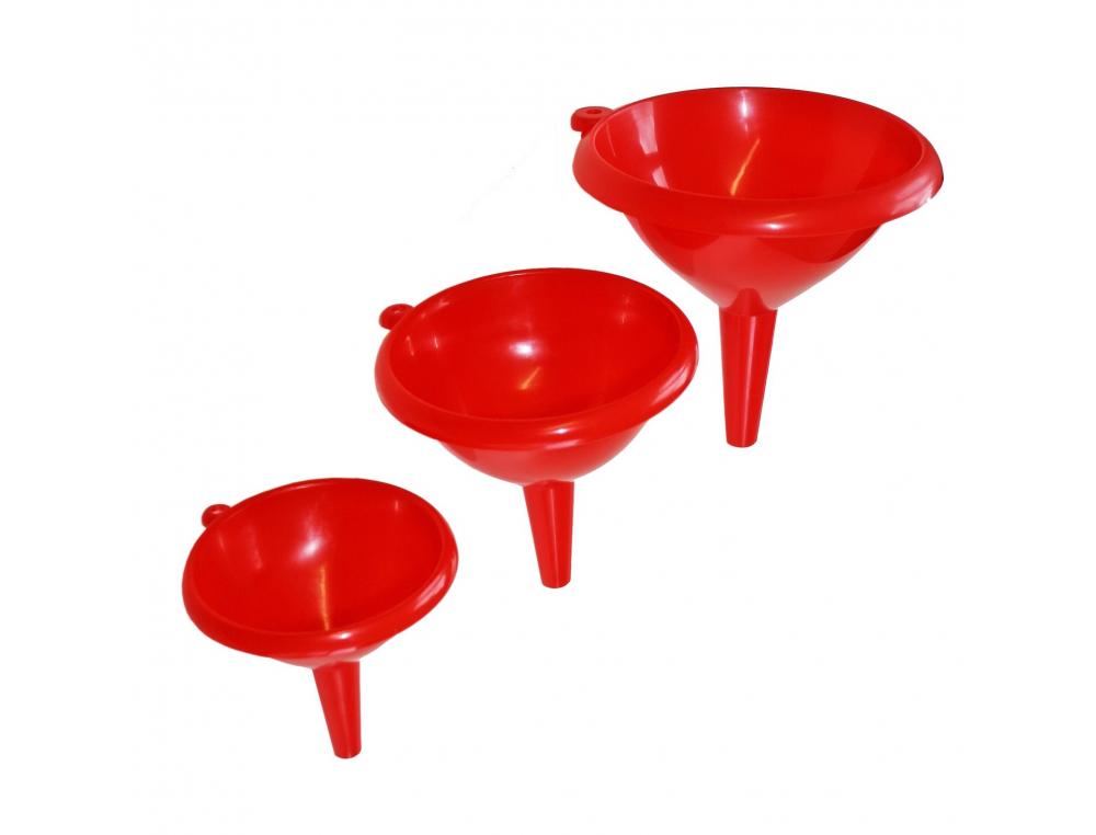 MESURE ET POIDS EDUPLAY ENTONNOIRS TAILLES ASSORTIES  12 10 8 CM PLASTIQUE 3 PIECES COLORIS ROUGE
