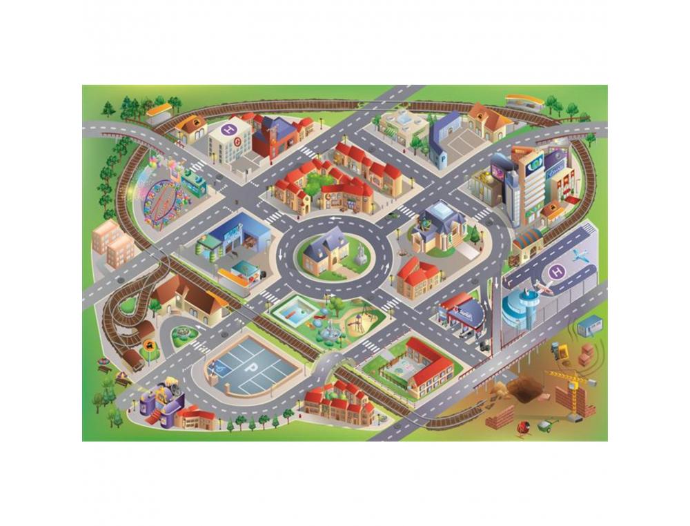 TAPIS CONNECTABLE ACHOKA LA VILLE POLYESTER ANTI-DERAPANT 100X150CM