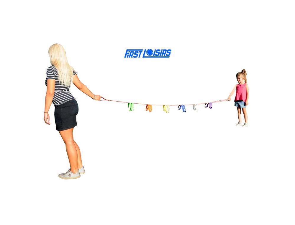 JEUX DE COORDINATION ET D EQUILIBRE FIRST LOISIRS CORDE DE PROMENADE REGROUPER 12     ENFANTS