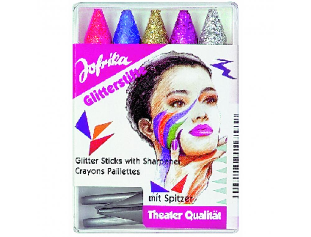 CRAYONS MAQUILLAGE GRAINE CREATIVE PAILLETES 5 UNITES   COLORIS ASSORTIS