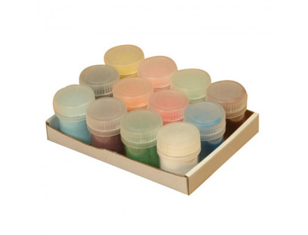 LOT ASSORTIMENT SABLE COLORE GRAINE CREATIVE               PHOPHORESCENTS 12 MINI POTS   45G COLORIS ASSORTIS