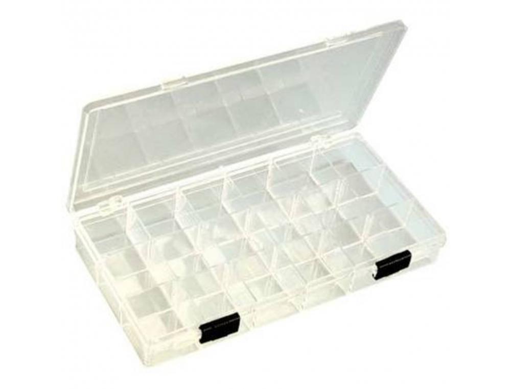 BOITE RANGEMENT 18 CASES GRAINE CREATIVE PLASTIQUE     TRANSPARENT 21X11X3 CM