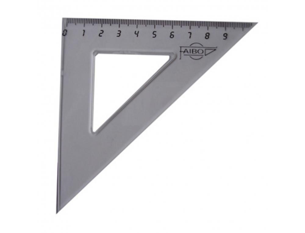 EQUERRE FAIBO PLASTIQUE INCOLORE 45  HYPOTENUSE 16 CM