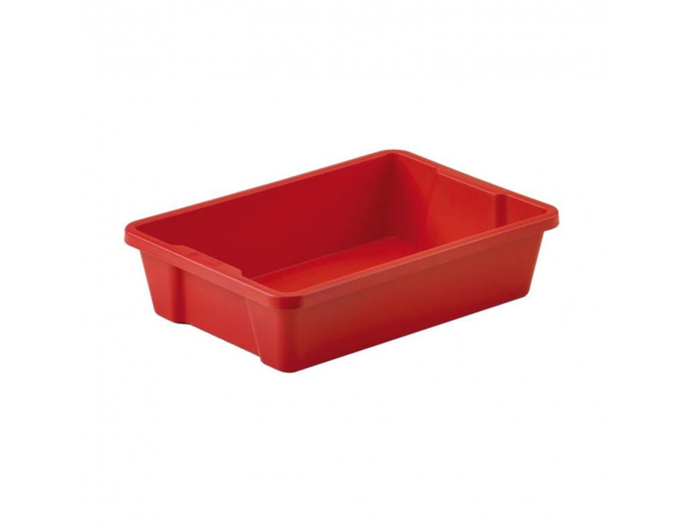 BAC RANGEMENT FAIBO SANS COUVERCLE POLYPRO RESISTANT   RECYCLABLE 37.5X26.5X9CM      COLORIS ROUGE