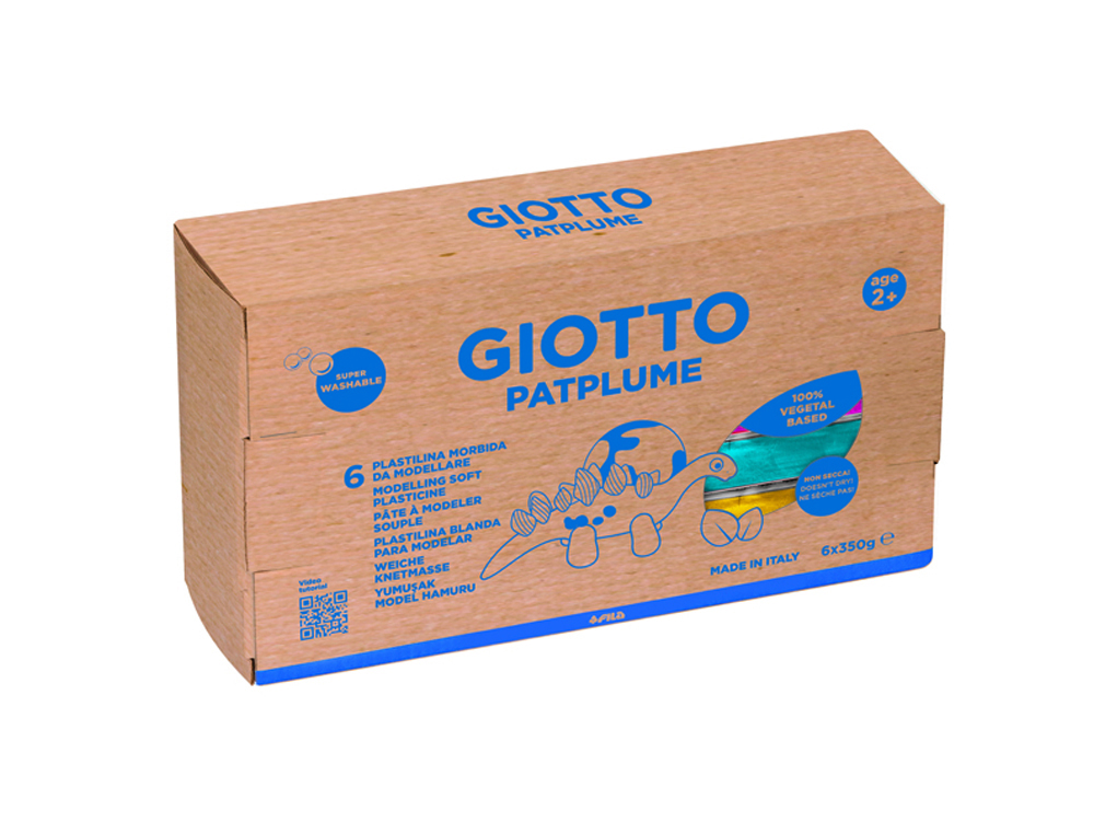 LOT PATPLUME GIOTTO MATIERE VEGETALE SOUPLE NE SECHE PAS  PAIN PREDECOUPE 350G 6 UNITES COLORIS ASSORTIS