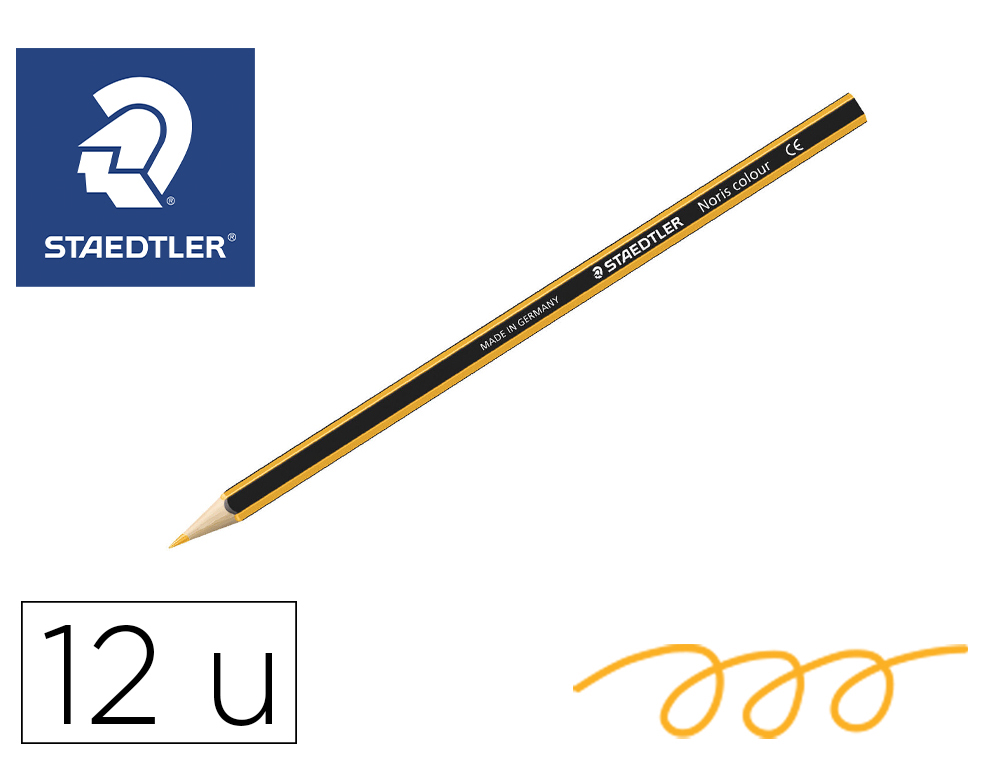 CRAYONS STAEDTLER NORIS COLOUR 185 COLORIS JAUNE      POCHETTE DE 12