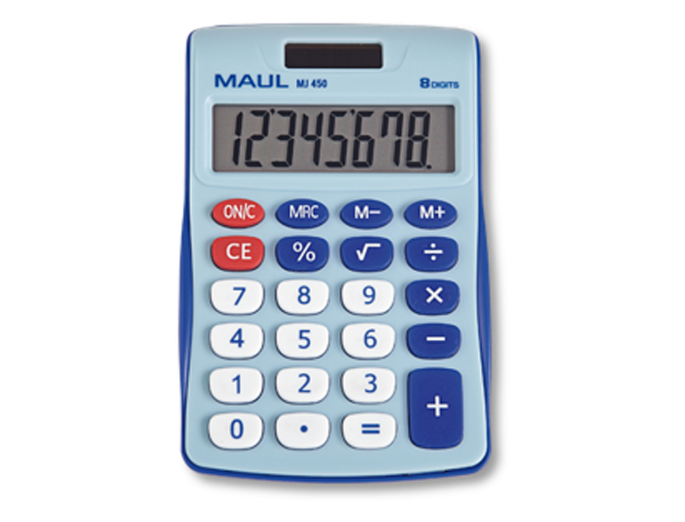 CALCULATRICE DE BUREAU MAUL MJ450 JUNIOR 8 CHIFFRES       COLORIS BLEU