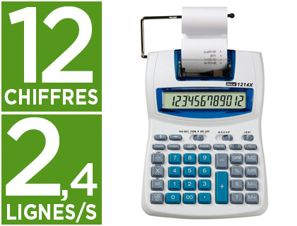 CALCULATRICE IBICO 1214X IMPRIMANTE 12 CHIFFRES TOUCHE MARGE BNFICIAIRE 152X218X55MM 445G IMPRESSION BICOLORE