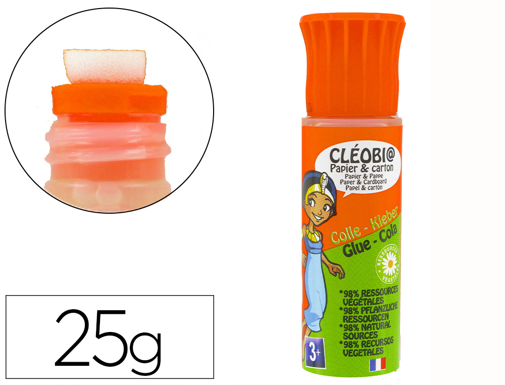 COLLE SCOLAIRE CLOPTRE CLOBIO LIQUIDE FORTE PRISE DIFFRE APPLICATEUR MOUSSE RECHARGEABLE FLACON 25G