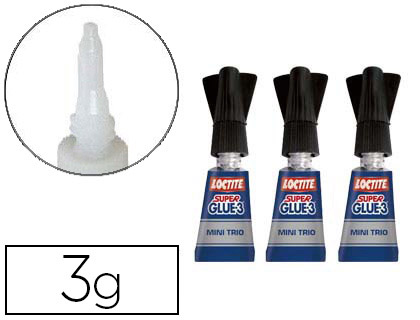 COLLE RAPIDE LOCTITE SUPER GLUE LIQUIDE 3X1G SUPER PUISSANTE SCHAGE RAPIDE MULTI-MATRIAUX ANTI-SCHAGE PACK 3 TUBES 1G