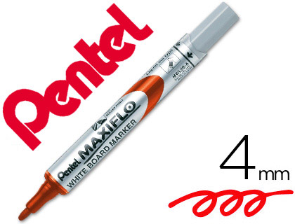 MARQUEUR PENTEL MAXIFLO EFFAABLE TABLEAU BLANC POINTE CONIQUE TRAC 1,6MM CRITURE 1000M CORPS PLASTIQUE RECYCL ROUGE