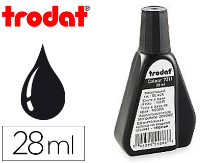 ENCRE TRODAT BASE EAU TOUS TAMPONS ENCREURS COULEUR NOIR FLACON 28ML