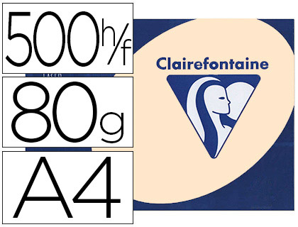 PAPIER COULEUR CLAIREFONTAINE TROPHE MULTIFONCTION A4 80G/M2 SAUMON PAQUET 500 FEUILLES