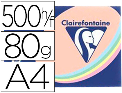 PAPIER COULEUR CLAIREFONTAINE TROPHE MULTIFONCTION A4 80G/M2 COULEURS ASSORTIES PASTEL PAQUET 500 FEUILLES