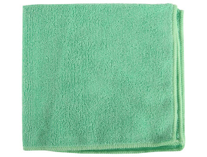 LAVETTE MICROFIBRE 230G 38X38CM SANS TRACES COLORIS VERT LOT 5 UNITS