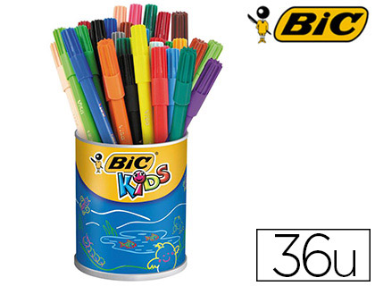 FEUTRE BIC KIDS VISA COLORIAGE ENCRE LAVABLE CAPUCHON VENTIL POINTE BLOQUE ULTRA-RSISTANTE POT 36 UNITS